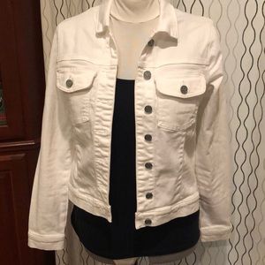 Kut From The Kloth White Jean Jacket Large Stretch